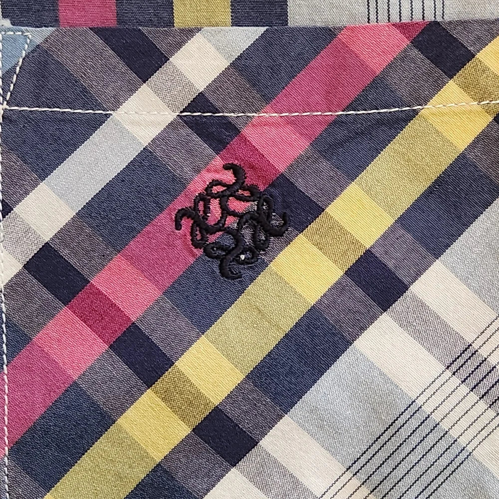 Andy & Evan Madras Plaid  Button-down Size 8 Colors Blue Pink Yellow White
